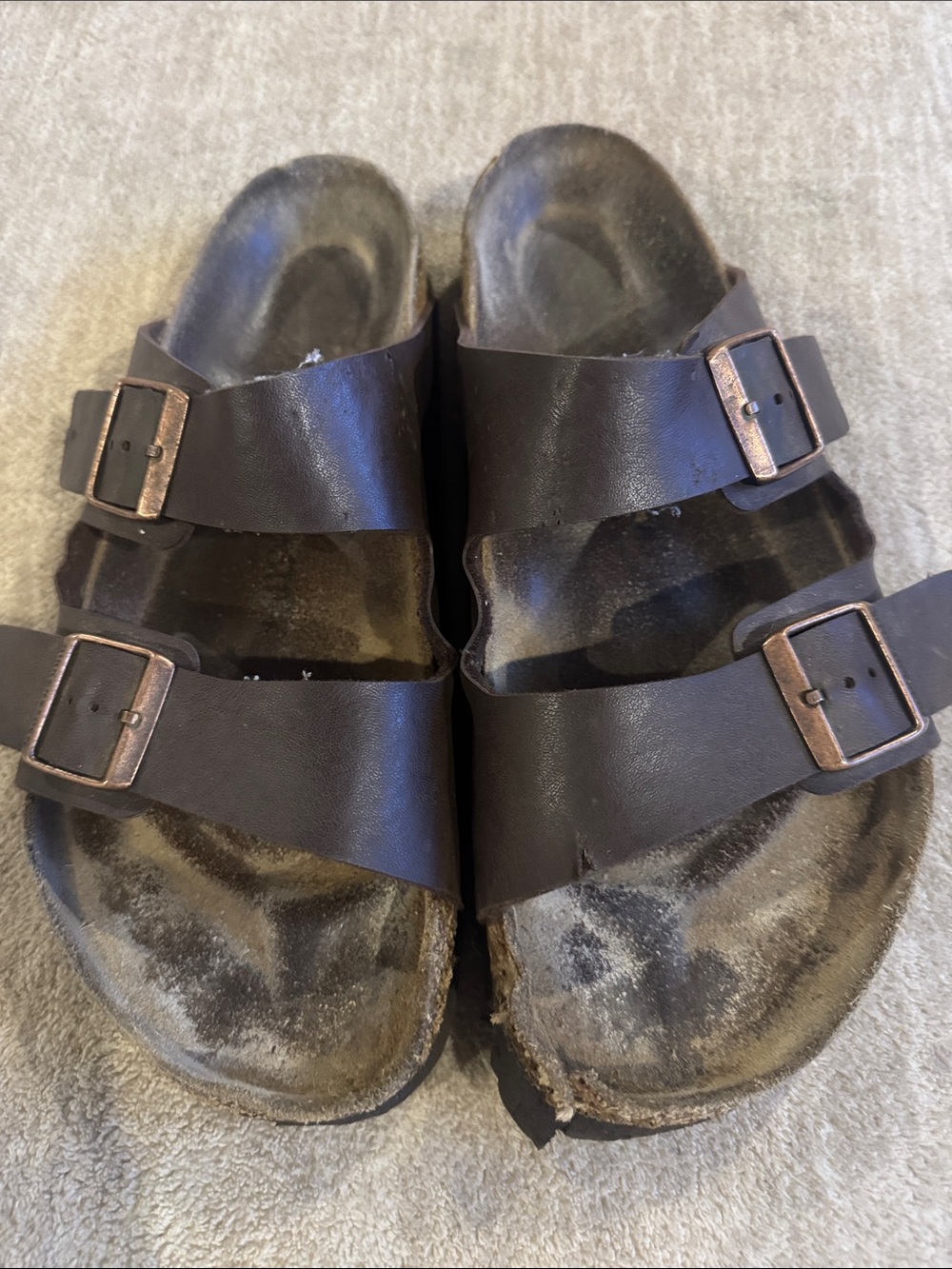 Birkenstock Black Leather Double-Buckle Sandals
